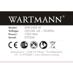 Wartmann Airfryer*Airfryer - WM-2408 AF - 6L - Keramisch en gifvrij bakken