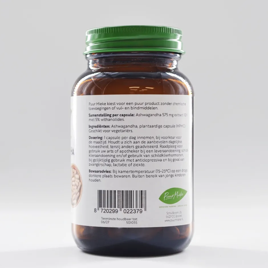 Puur Mieke Vruchtbaarheid | Stress*Ashwagandha - 575mg - 60 caps