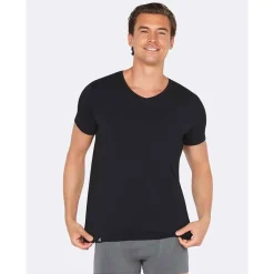 Boody Shirts | Heren Ondergoed*Bamboe T-Shirt Heren - V-hals Zwart