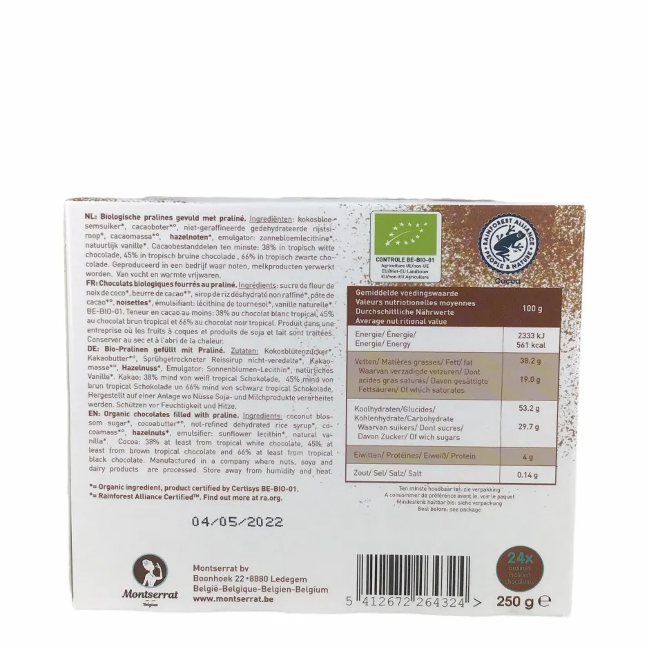 Wiloco Chocolade*Belgische Bonbons met Pralinevulling - 250g - BIO