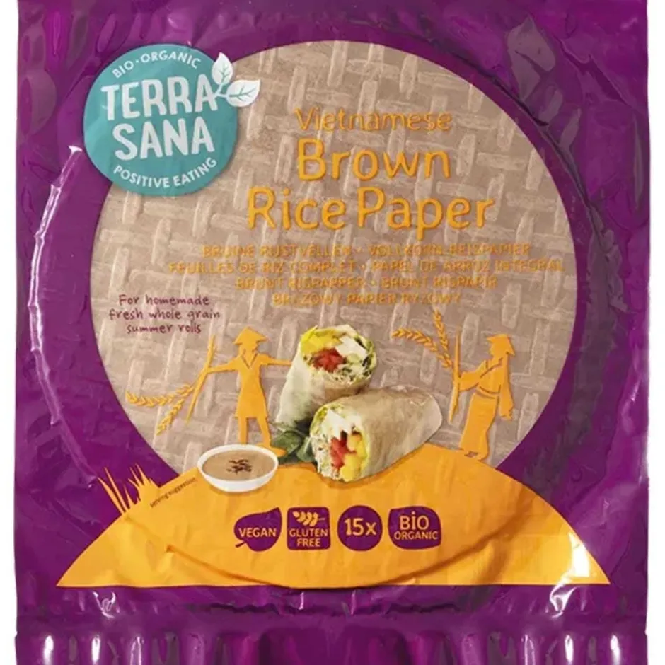Terrasana Sushi Producten | Rijst, Quinoa En Granen*Bruine Rijstvellen - 15 stuks - BIO
