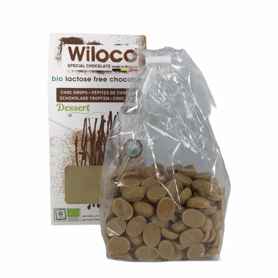 Wiloco Chocolade | Chocolade Druppels*Chocolade Druppels "Wit" Lactosevrij - 300g - BIO