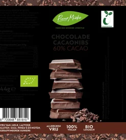Puur Mieke Chocolade*Chocoladereep Cacaonibs - 60% Cacao - BIO