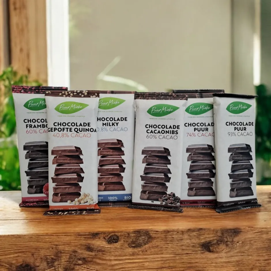 Puur Mieke Chocolade*Chocoladereep Gepofte Quinoa - 40,8% Cacao - BIO