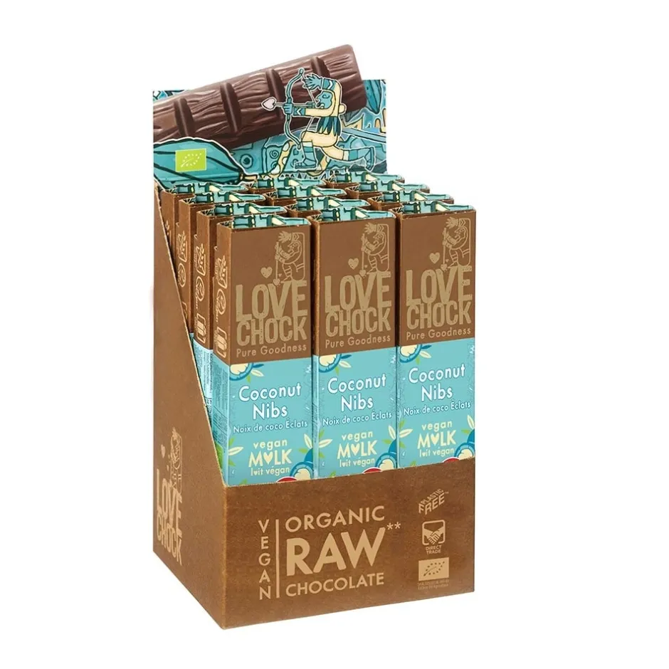 Lovechock Chocolade*Coconut Nibs - Vegan Mlk - 40g - BIO