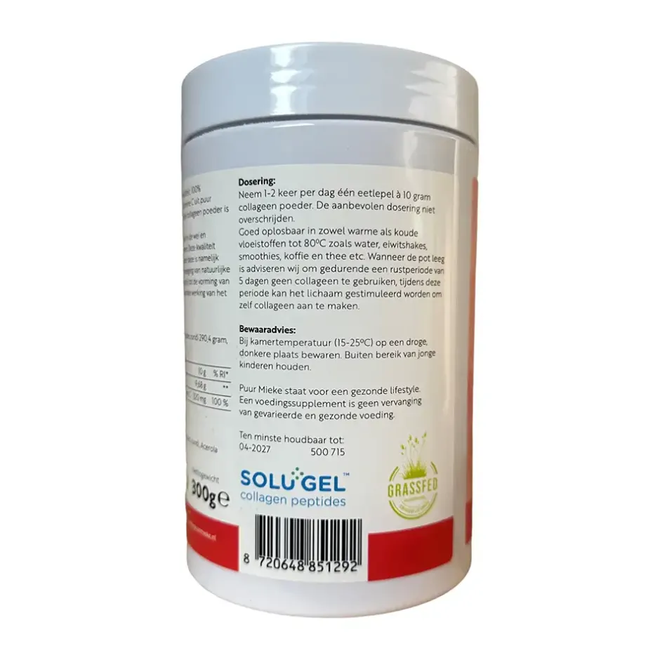 Puur Mieke Rimpels | Puur Mieke Supplementen*Collageen poeder met vitamine C gehydrolyseerd - 300g