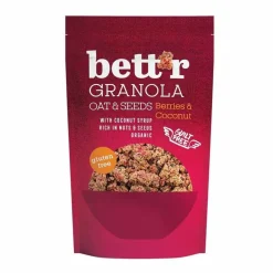 Bett'r Ontbijtgranen E.o. | Havermout Glutenvrij*Granola bessen en kokos - 300g - BIO