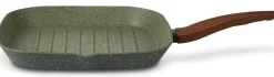 Natura Induction Grillpan - Ovenschaal*Grillpan zonder Teflon 28 cm met hout-look greep - Vegetek