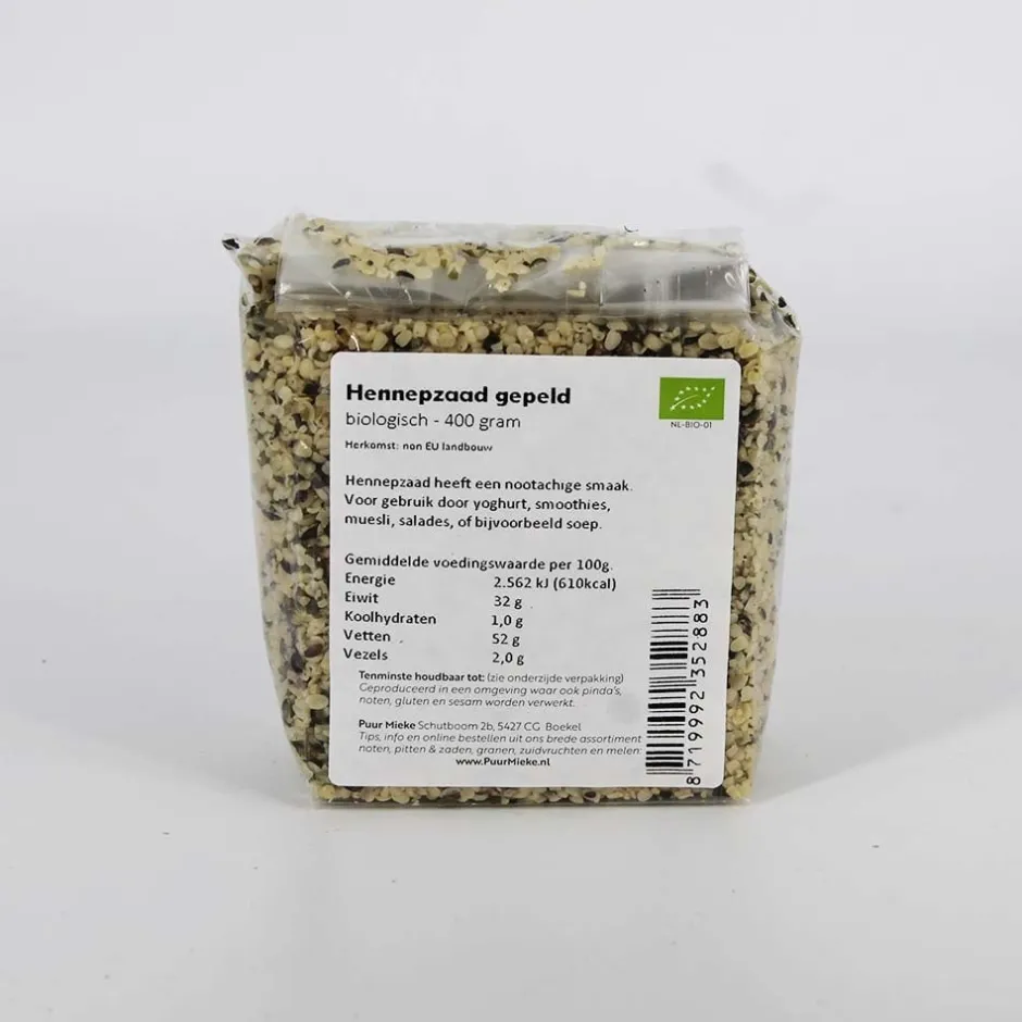 Puur Mieke Zaden | Biologische Zaden En Pitten*Hennepzaad gepeld - 250g - BIO