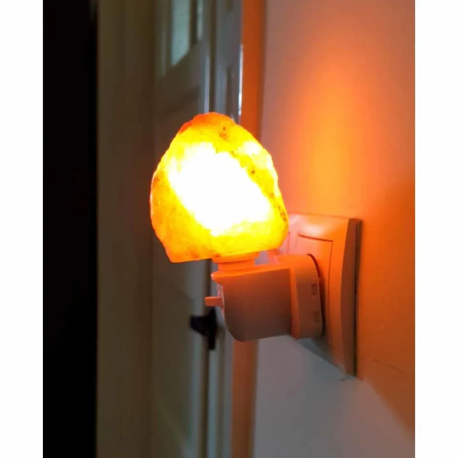 SelNature Stress | Nachtrust*Himalayazout nachtlamp voor stopcontact - Rotsje