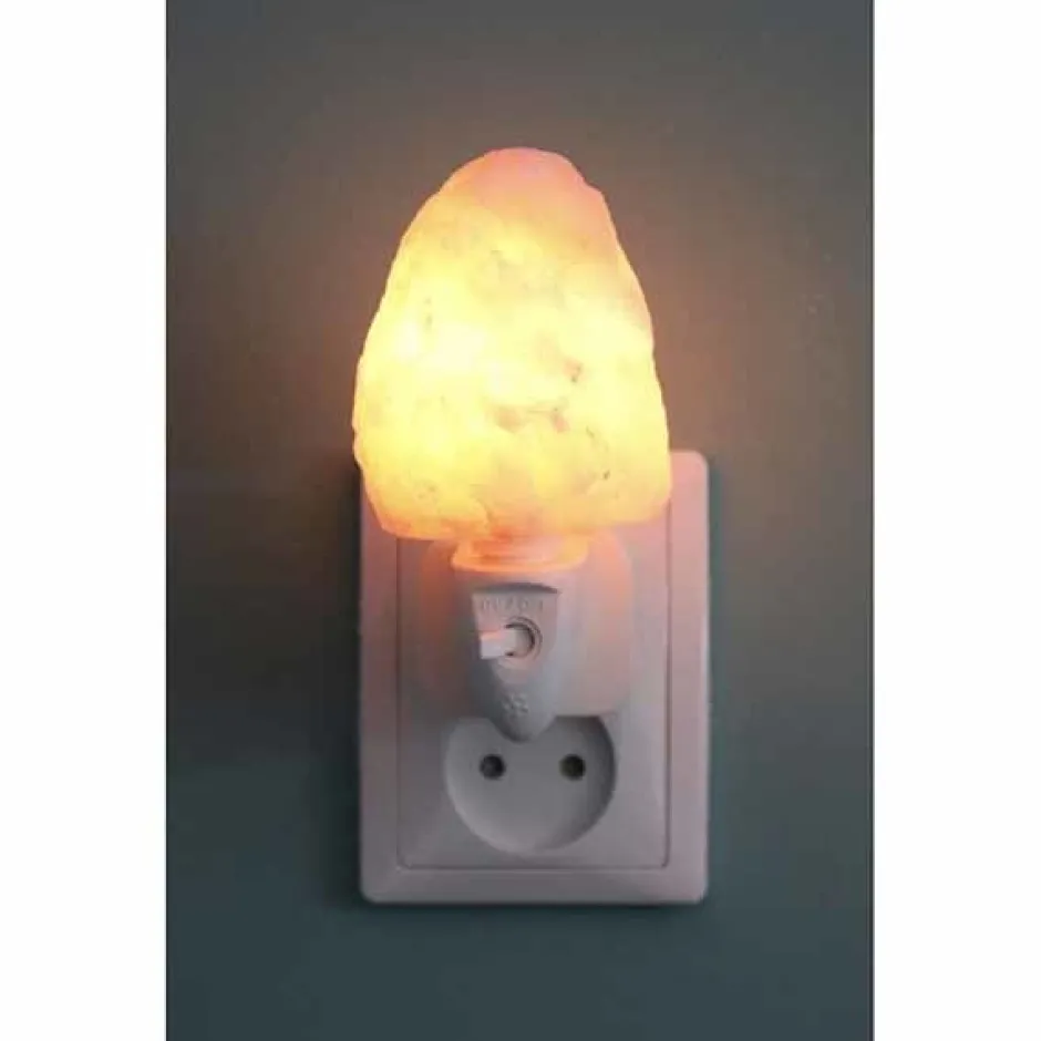 SelNature Stress | Nachtrust*Himalayazout nachtlamp voor stopcontact - Rotsje
