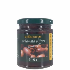 Epikouros Conserven (in Glas) | Paleo Aip*Kalamata olijven zonder pit 190g (ongeverfd) - BIO