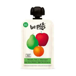 Be Plus Fruit & Noten | Sap & Frisdranken*Knijpfruit Appel Peer Abrikoos - 100g - BIO