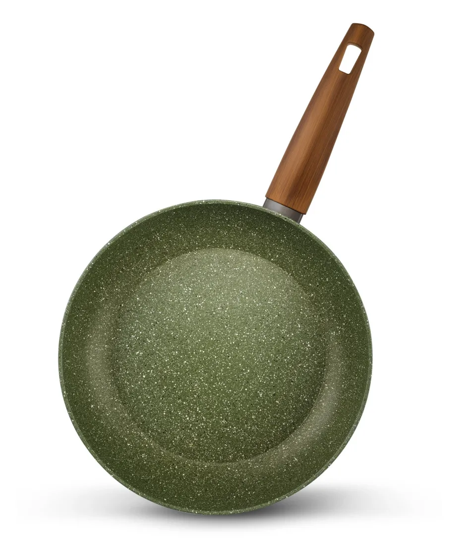 Natura Induction Koekenpan Zonder Teflon*Koekenpan 24cm met hout-look greep - VegeTek