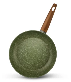 Natura Induction Koekenpan Zonder Teflon*Koekenpan 28cm met hout-look greep - VegeTek