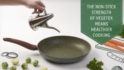Natura Induction Koekenpan Zonder Teflon*Koekenpan 20cm met hout-look greep - VegeTek