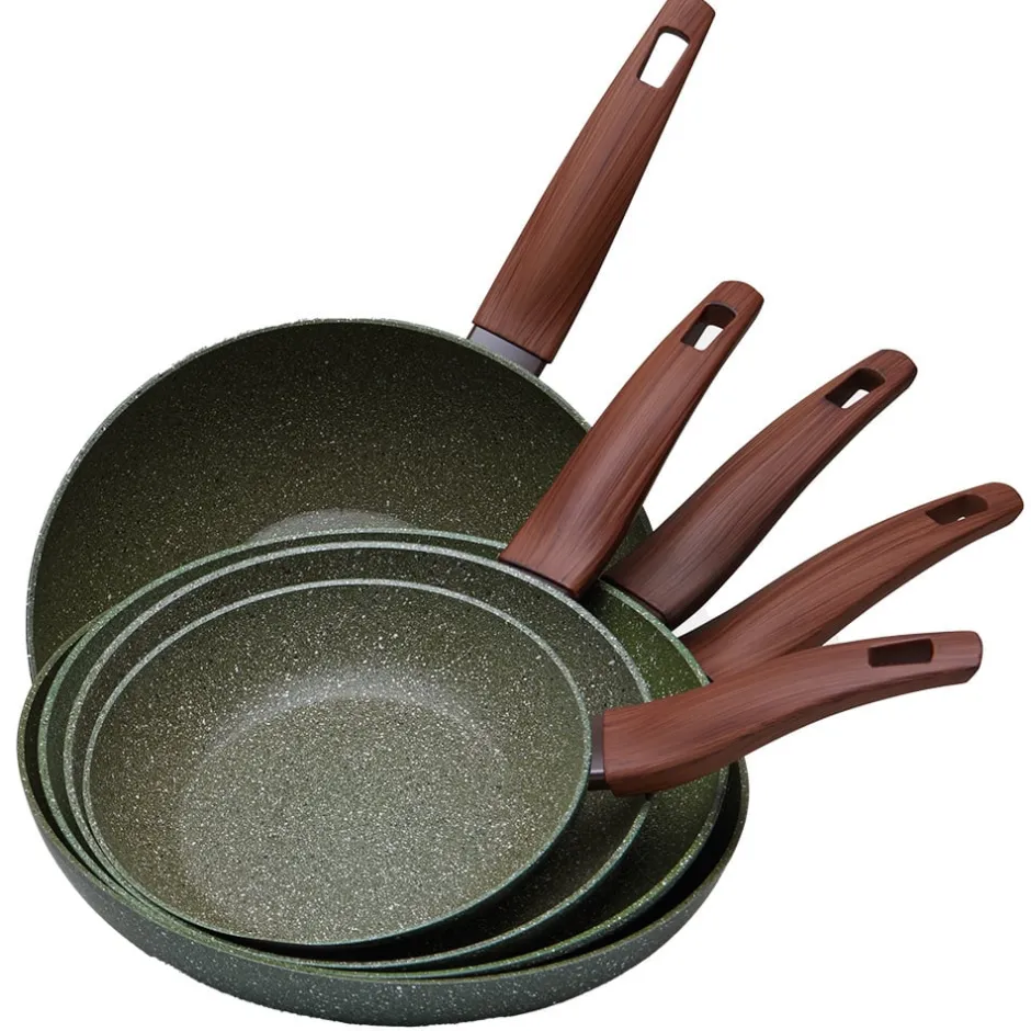 Natura Induction Koekenpan Zonder Teflon*Koekenpan 20cm met hout-look greep - VegeTek