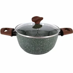 Natura Induction Kookpan*Kookpan met 2 hout-look grepen + glasdeksel - VegeTek