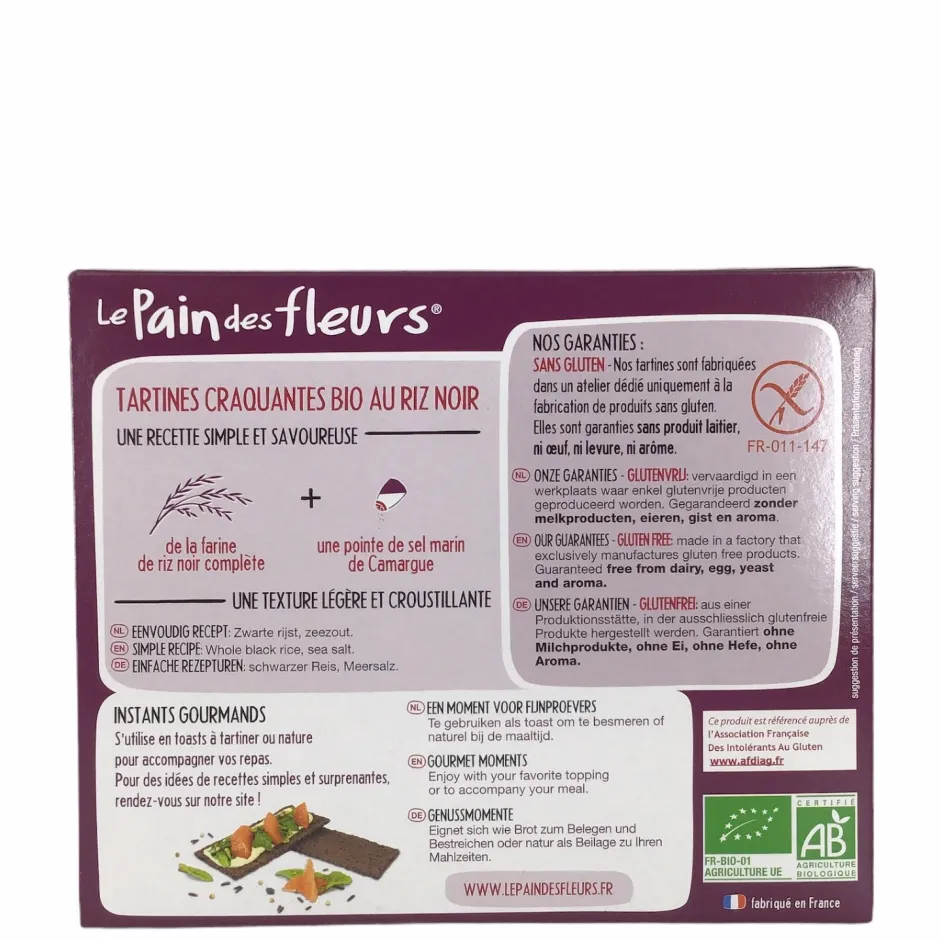 Le Pain des Fleurs Crackers En Wafels*Krokante crackers zwarte rijst - 150gr - BIO