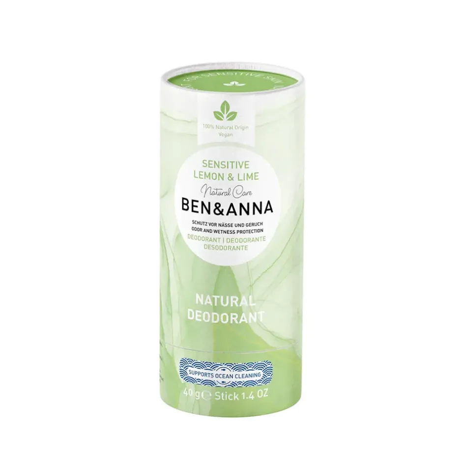 Ben & Anna Deodorant | Mannenverzorging*Lemon & Lime sensitive soda deodorant stick - 40g