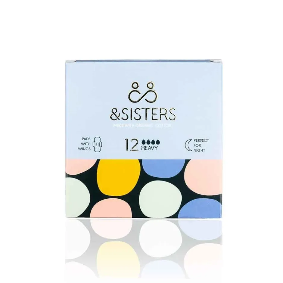 &SISTERS Intieme Verzorging/Inlegkruisjes En Maandverband | Maandverband*Maandverband met Vleugels - Heavy - 12 stuks