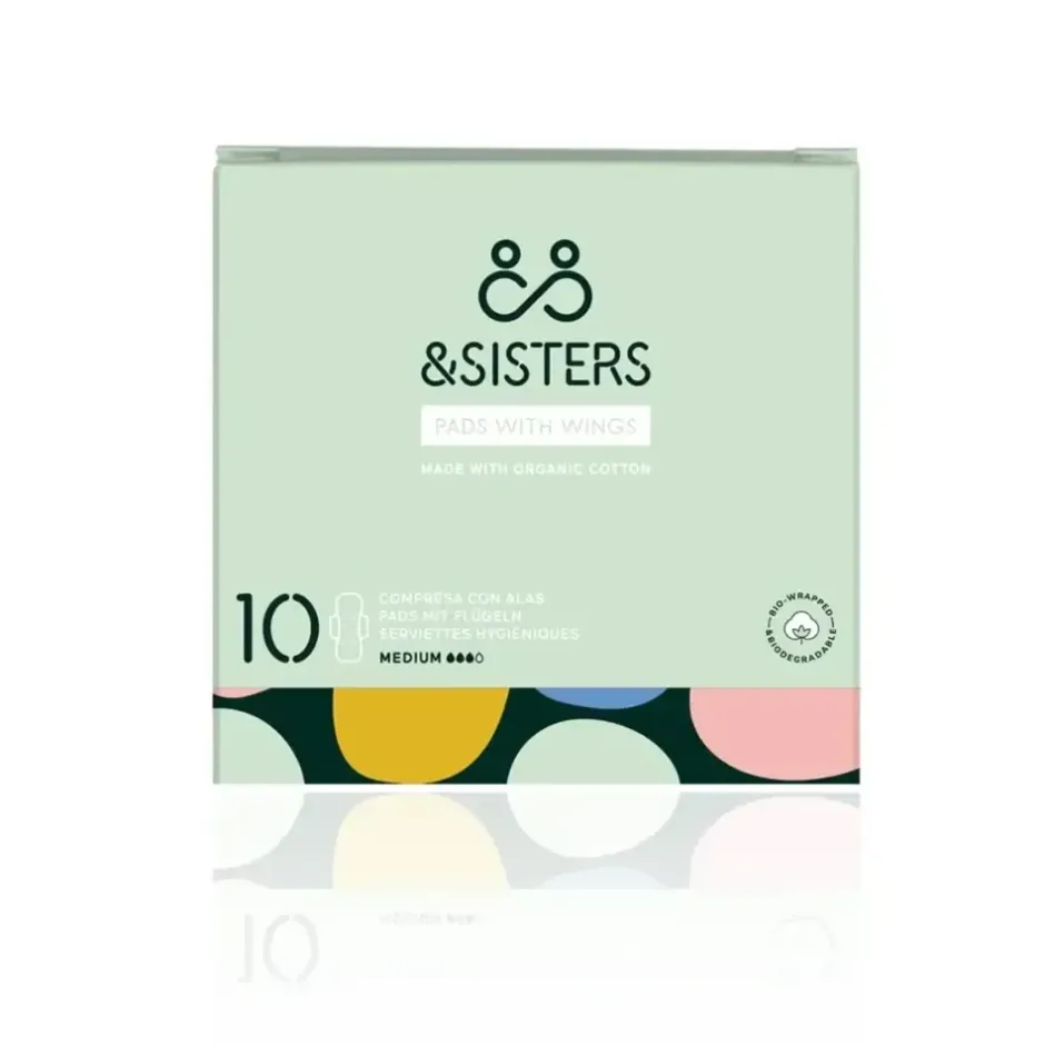 &SISTERS Intieme Verzorging/Inlegkruisjes En Maandverband | Maandverband*Maandverband met Vleugels - Medium - 10 stuks