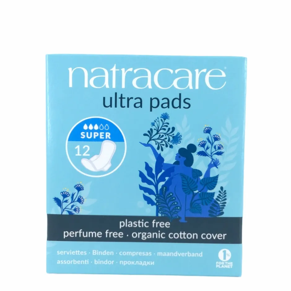 Natracare Intieme Verzorging/Inlegkruisjes En Maandverband | Maandverband*Maandverband Ultra - Super met vleugels - BIO