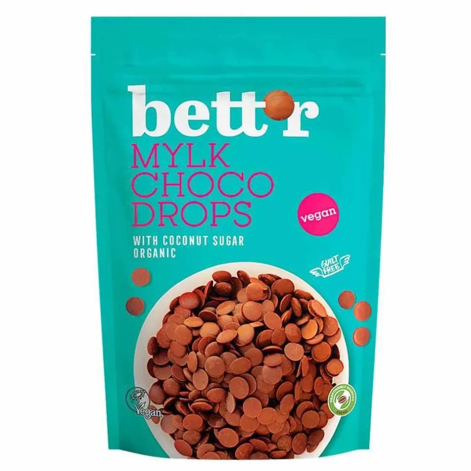 Bett'r Chocolade Druppels | Chocolade*Melk Chocolade Druppels - 200g - BIO