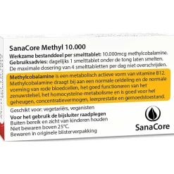Sanacore Immuunsysteem | Energie*Methyl 10000 Vitamine B12 60 tabletten