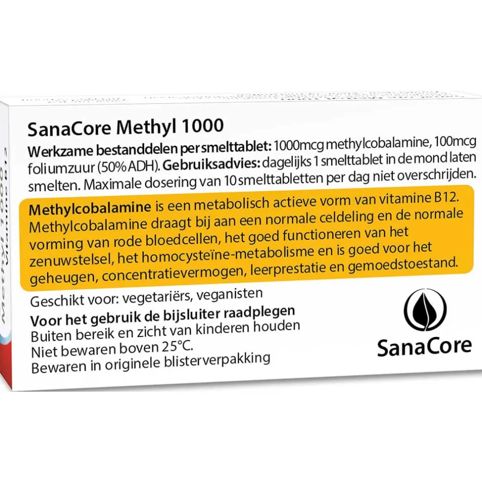 Sanacore Stress | Immuunsysteem*Methyl 1000 Vitamine B12 60 tabletten