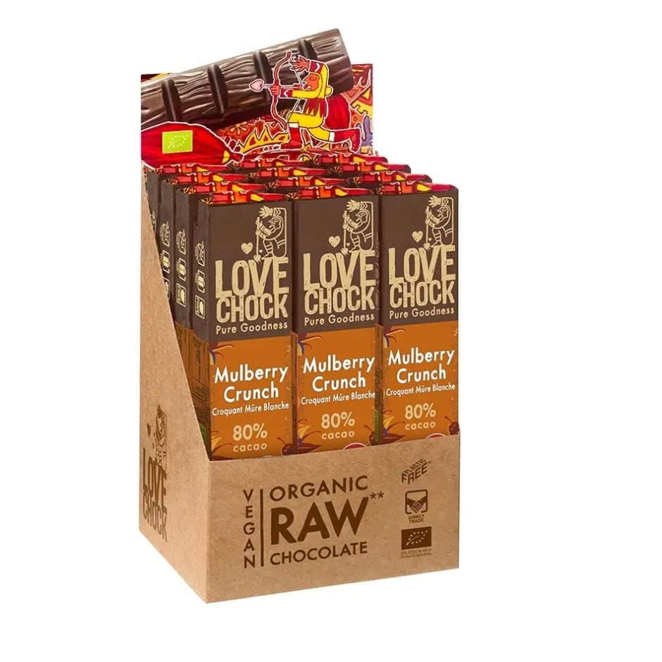 Lovechock Chocolade*Moerbei / Crunch 80% cacao - 40g - BIO