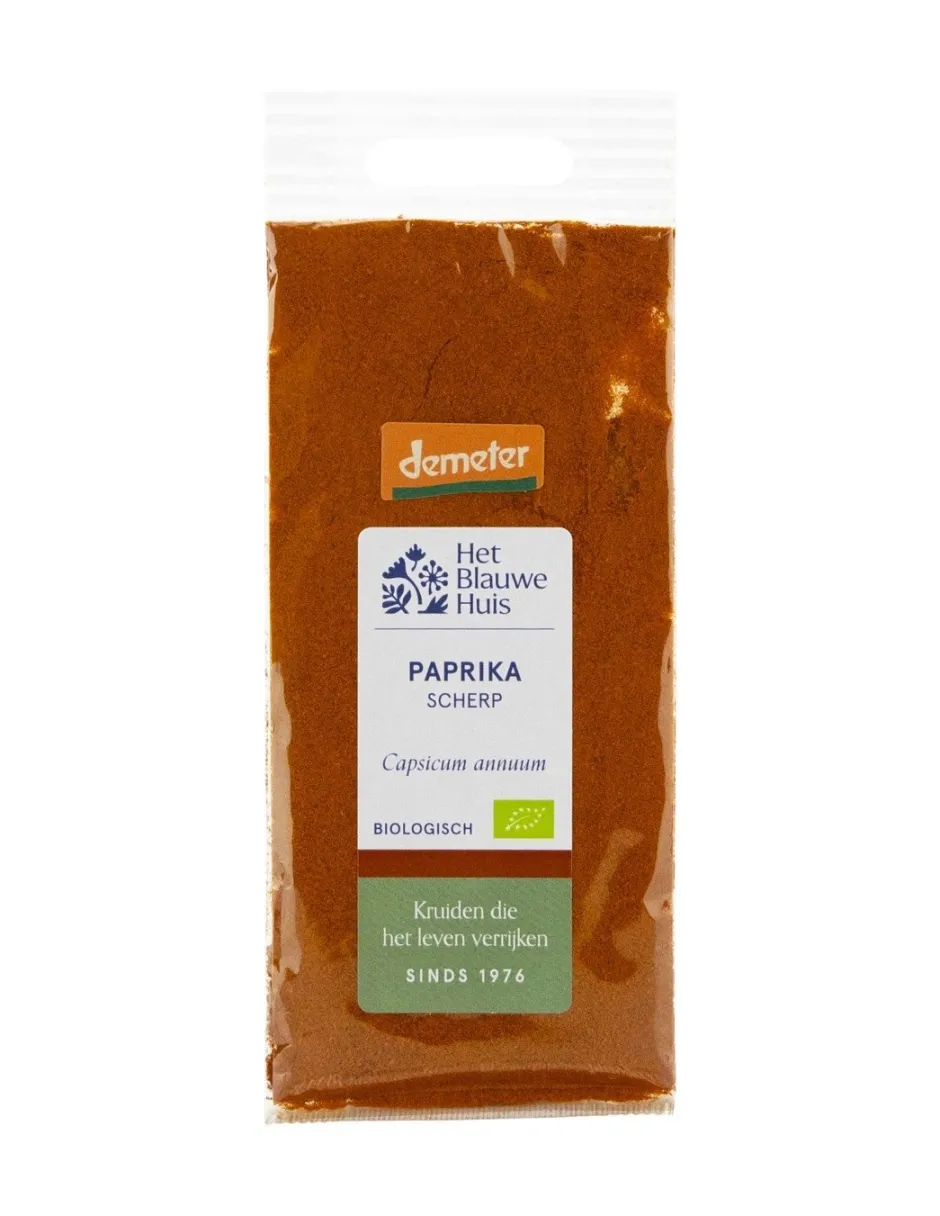 Het Blauwe Huis Kruiden & Specerijen*Paprikapoeder - Scherp - 30g - BIO