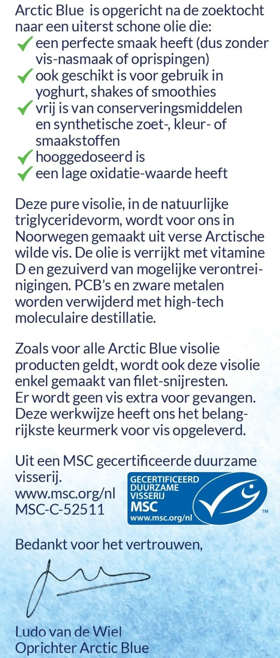Arctic Blue Hart & Bloedvaten | Hersenen*Pure Arctische Visolie MSC + vitamine D - 250ml