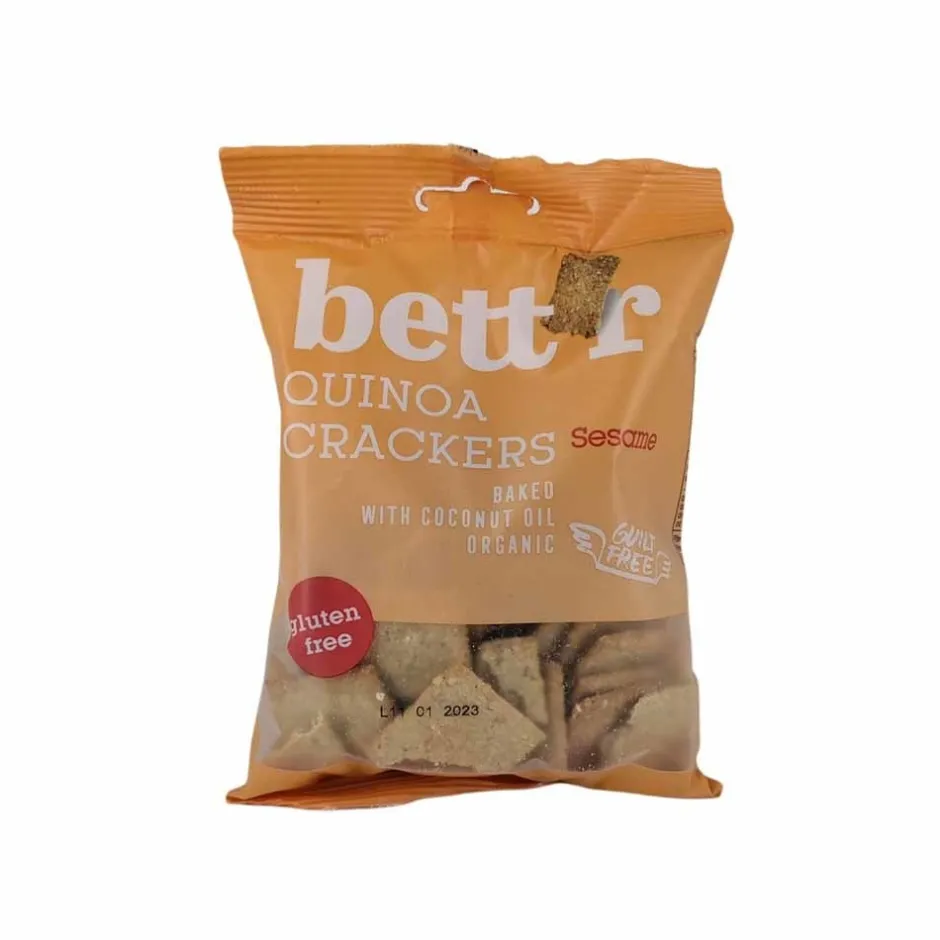 Bett'r Chips & Zoutjes | Crackers En Wafels*Quinoa Crackers Sesam BIO - 100g