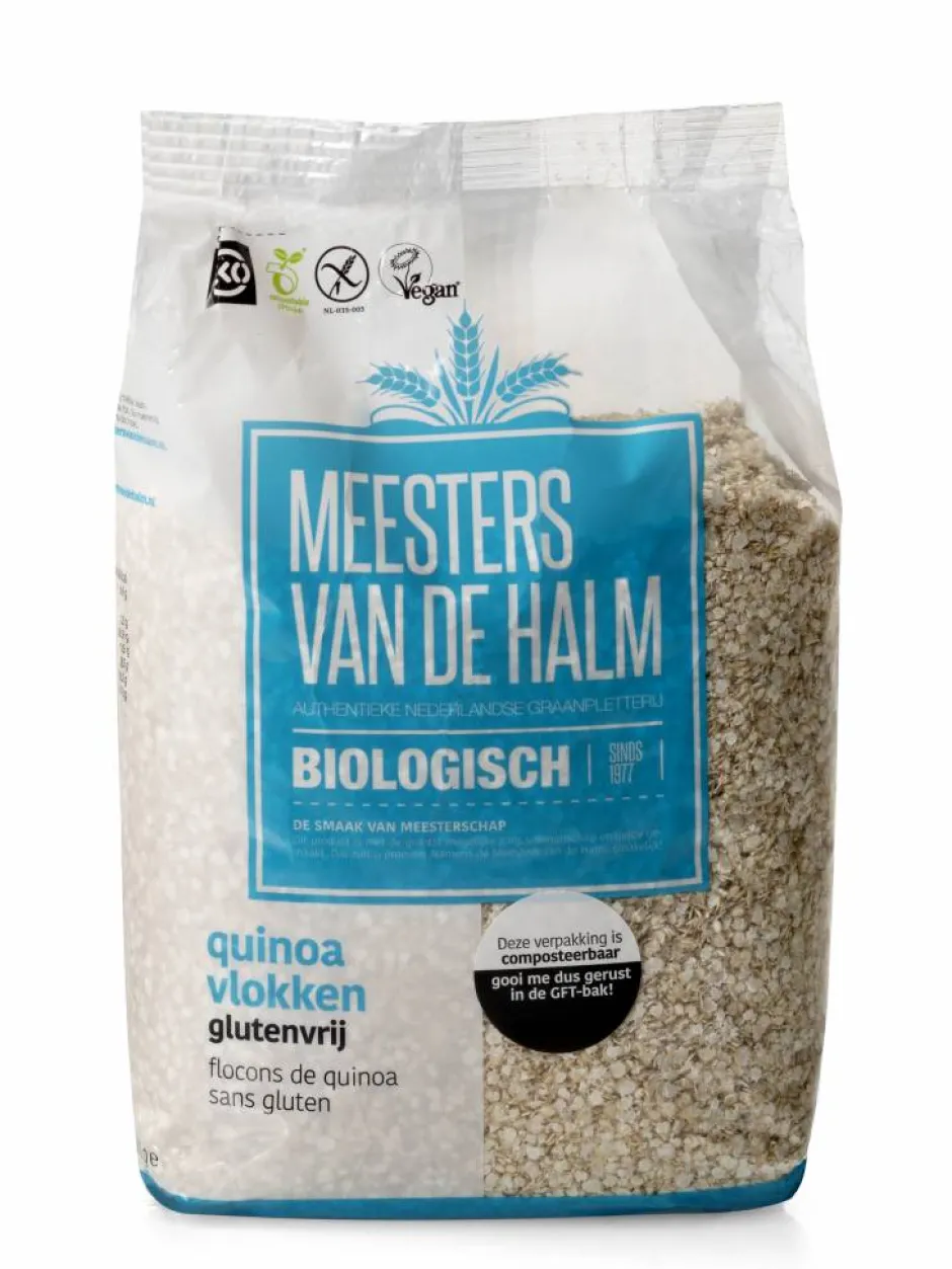 De Halm Glutenvrij Meel | Rijst, Quinoa En Granen*Quinoa Vlokken 500g - BIO