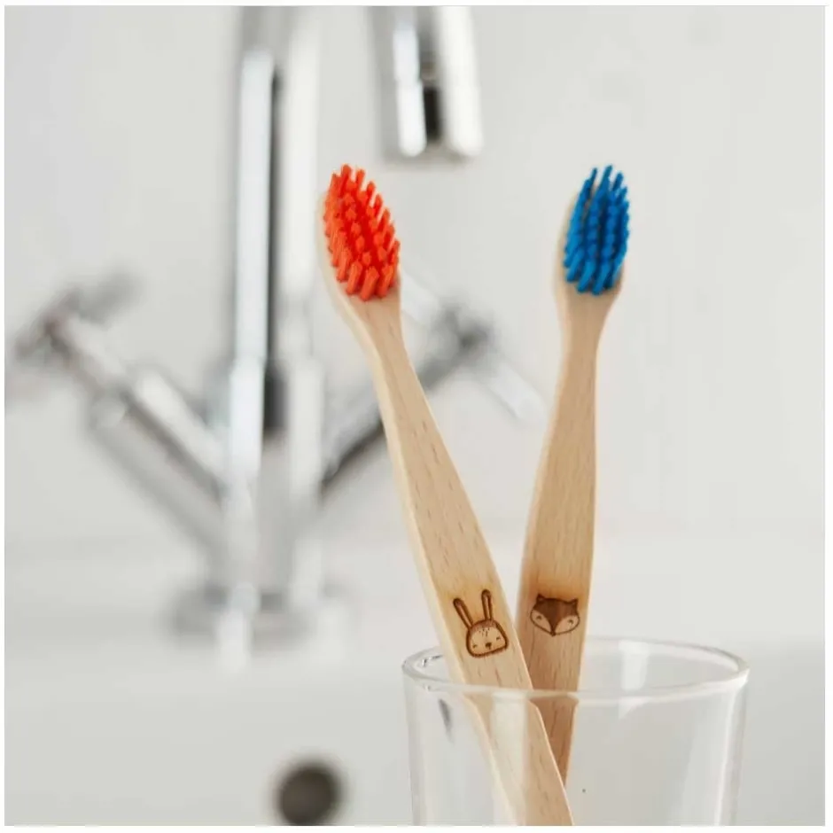 ecoLiving Baby & Kind | Mondverzorging/Tandenborstel*Tandenborstel voor Kinderen - Vos - Blauw