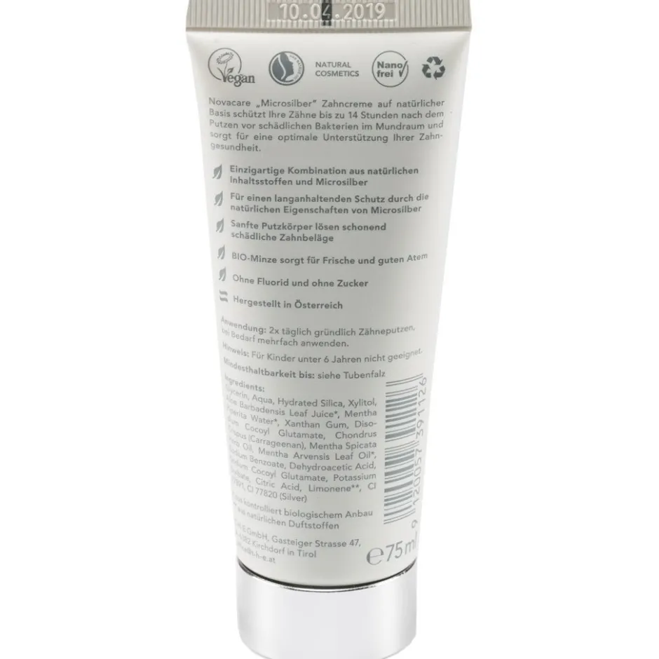 NovaCare Tandpasta*Tandpasta Natuurlijk - Micro Zilver - Munt - BIO