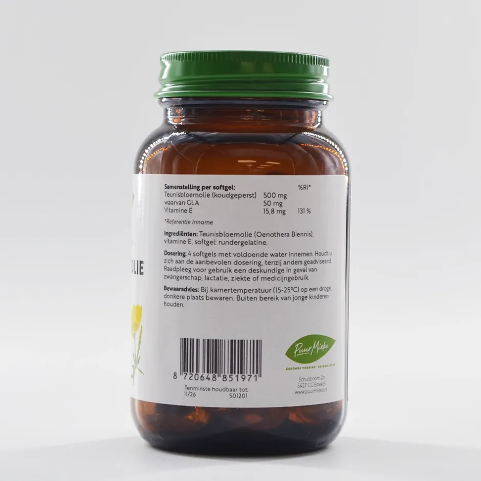 Puur Mieke Vrouw | Specials*Teunisbloem olie - 500mg - 100 softgels