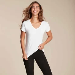 Boody Shirts*T-shirt Dames met V-hals - wit