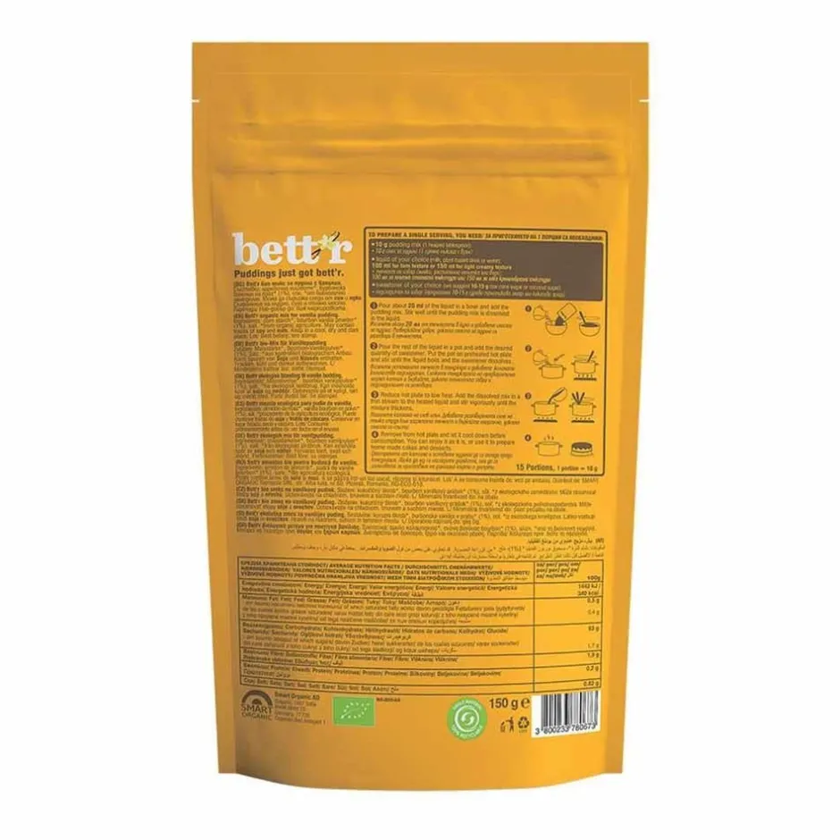 Bett'r Pudding En Pannenkoek*Vanille Pudding Mix - 150g - BIO