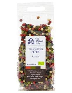 Het Blauwe Huis Kruiden & Specerijen*Vier Seizoenen Peper Korrels - 20gr - BIO