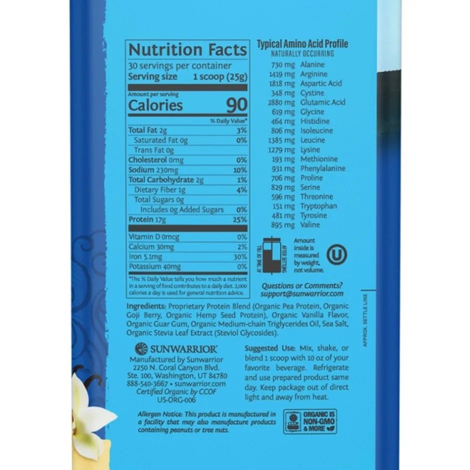 Sunwarrior Spieren | Proteïne Poeders*Warrior Blend Proteïne Vanille - 750g - BIO