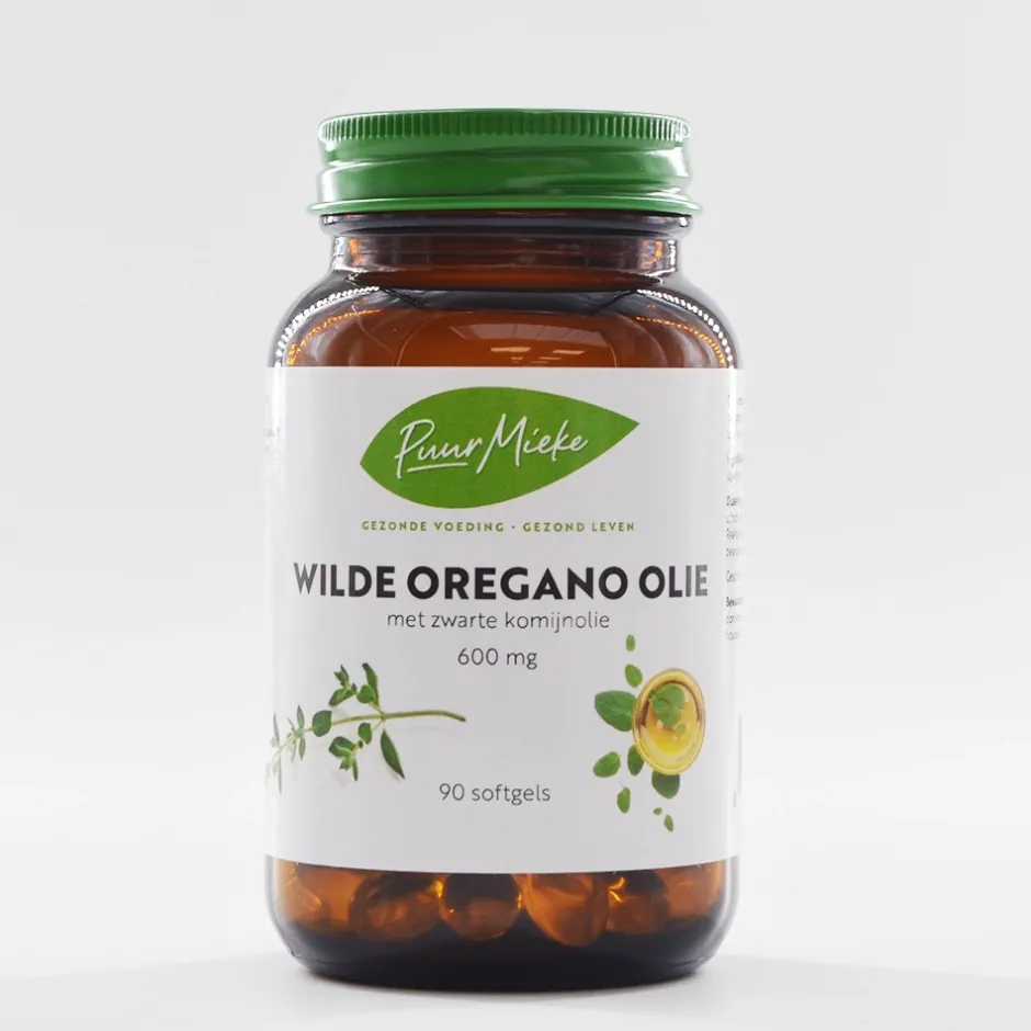 Puur Mieke Spijsvertering | Immuunsysteem*Wilde Oregano Olie - met Zwarte Komijnolie - 600 mg - 90 softgels