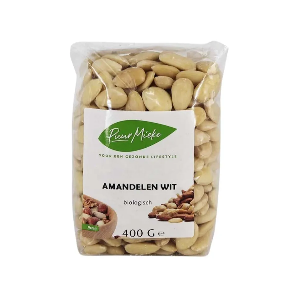 Puur Mieke Fruit & Noten | Biologische Noten*Witte Amandelen - 400g -