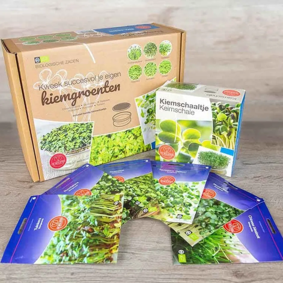 De Bolster Kweeksets | Kiemgroenten*Zadenpakket 'Kiemgroenten met schaaltje' - BIO