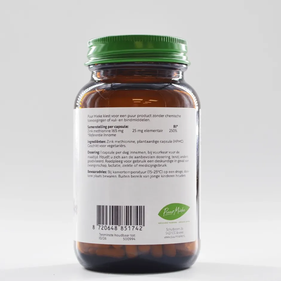 Puur Mieke Vruchtbaarheid | Immuunsysteem*Zink Methionine - 25mg - 150 capsules